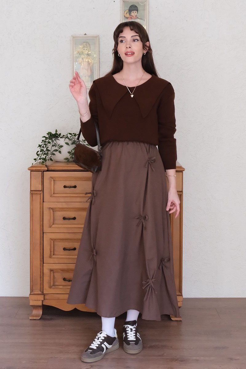 Acı Kahve Fiyonklu Etek