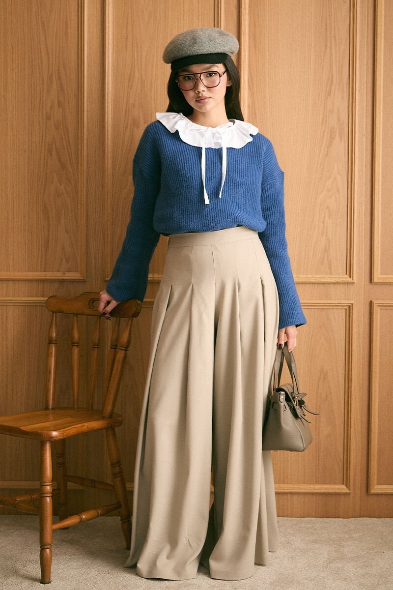 Vizon Pile Detay Bol Paça Pantolon