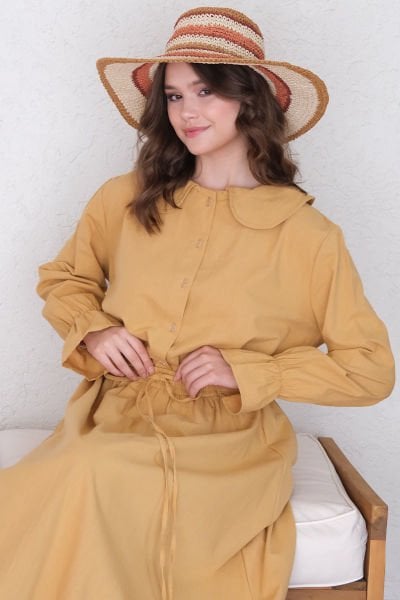 Hardal Organik Keten Marul Kol Gömlek