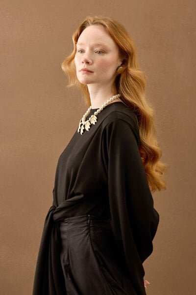 Siyah Oyhso Bağlamalı Bluz