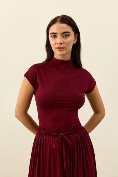 Bordo Viskon T Kol Bluz