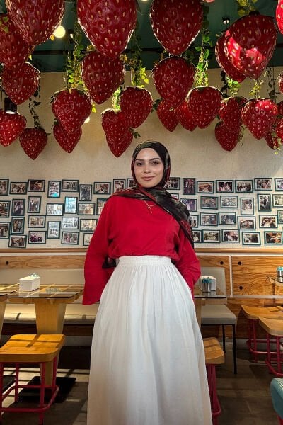 Kırmızı Body & Beyaz Kraşlı Balon Etek Takım / Hasret