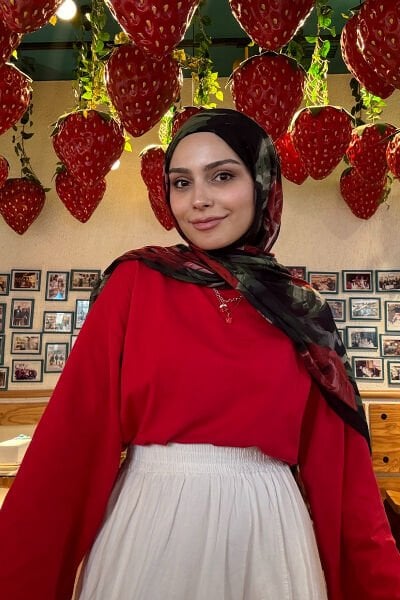 Kırmızı Body & Beyaz Kraşlı Balon Etek Takım / Hasret