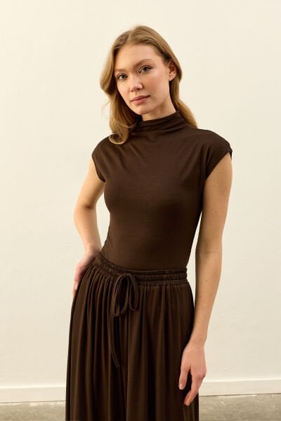 Acı Kahve Viskon T Kol Bluz