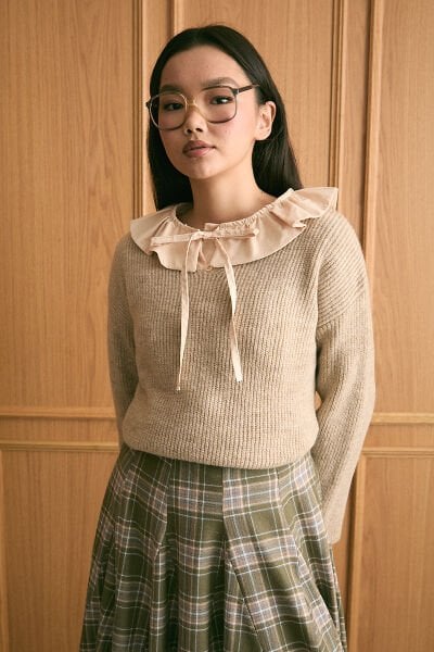 Vizon V Yaka Triko Kazak