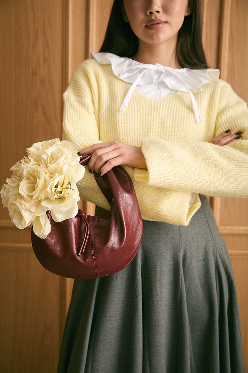 Tereyağ Sarısı V Yaka Triko Kazak