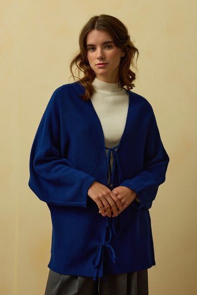 Lacivert 3 Fiyonklu Triko Ceket