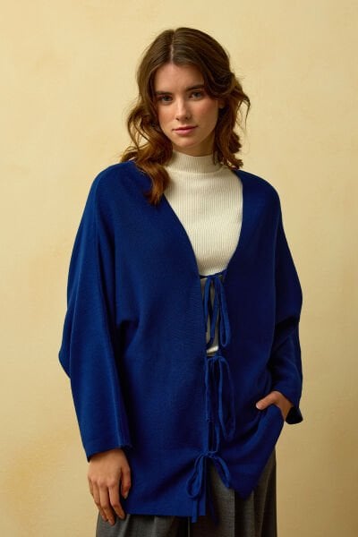 Lacivert 3 Fiyonklu Triko Ceket