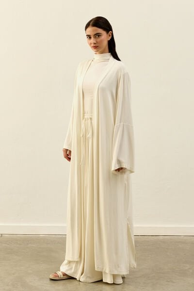 Ekru Viskon Kimono