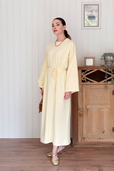 Tereyağ Sarısı Süprem Basic Elbise