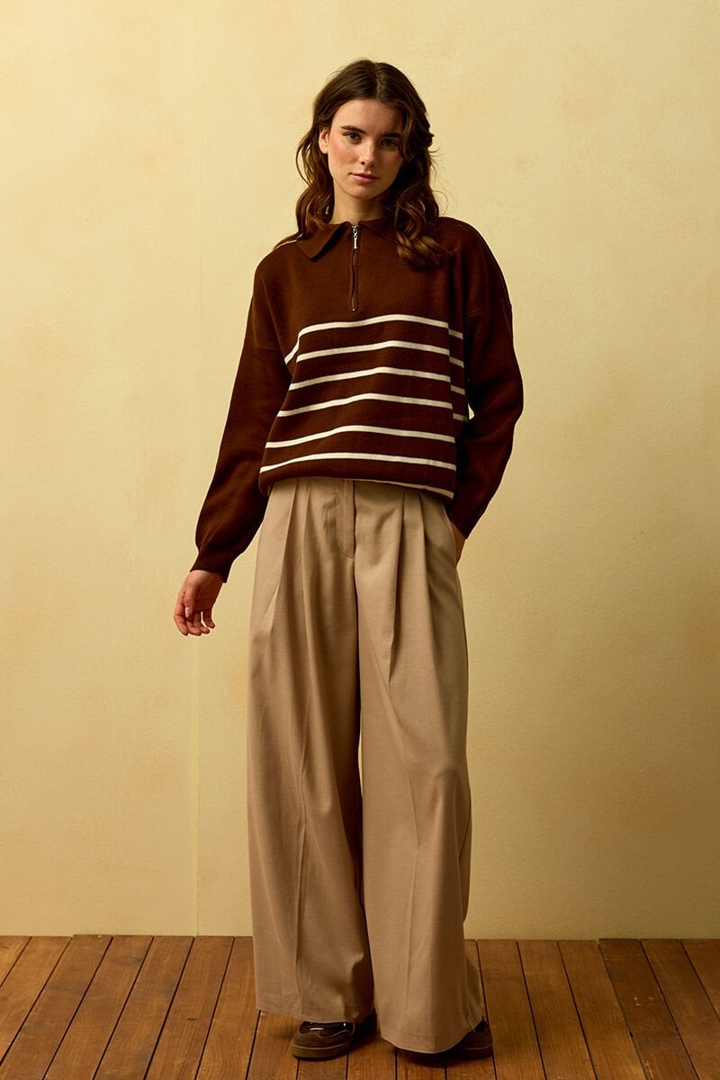 Vizon Pile Detay Palazzo Pantolon