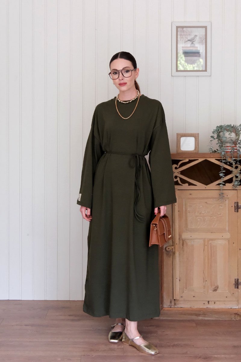 Haki Süprem Basic Elbise