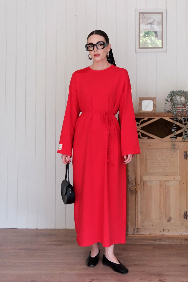 Kırmızı Süprem Basic Elbise