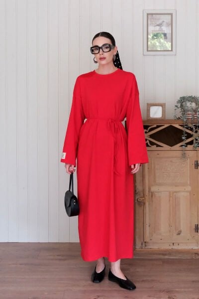 Kırmızı Süprem Basic Elbise