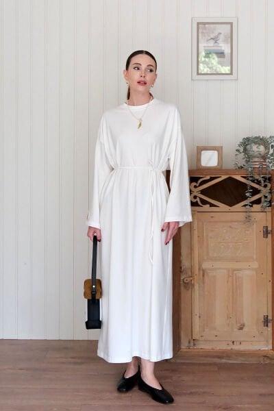 Ekru Süprem Basic Elbise