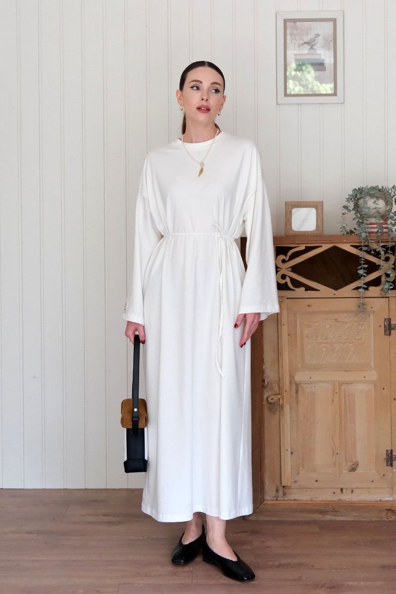 Ekru Süprem Basic Elbise