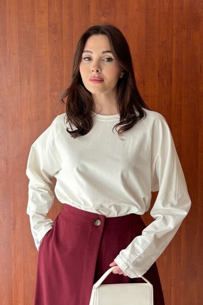 Ekru Süprem Reglan Kol  Body