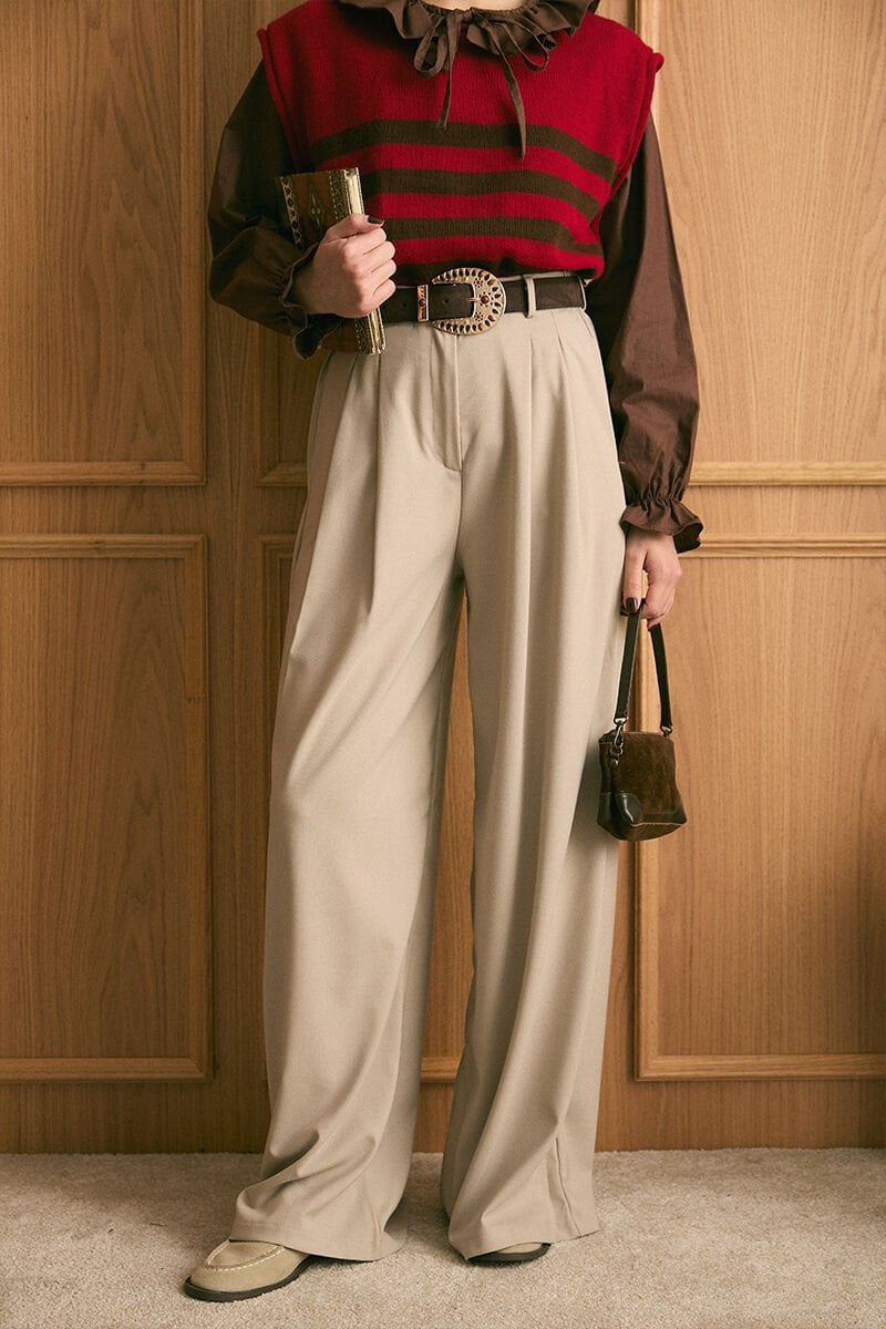 Vizon Pile Detay Palazzo Pantolon