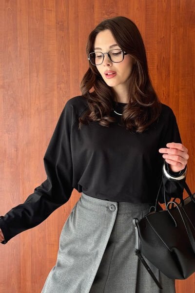 Siyah Süprem Reglan Kol  Body