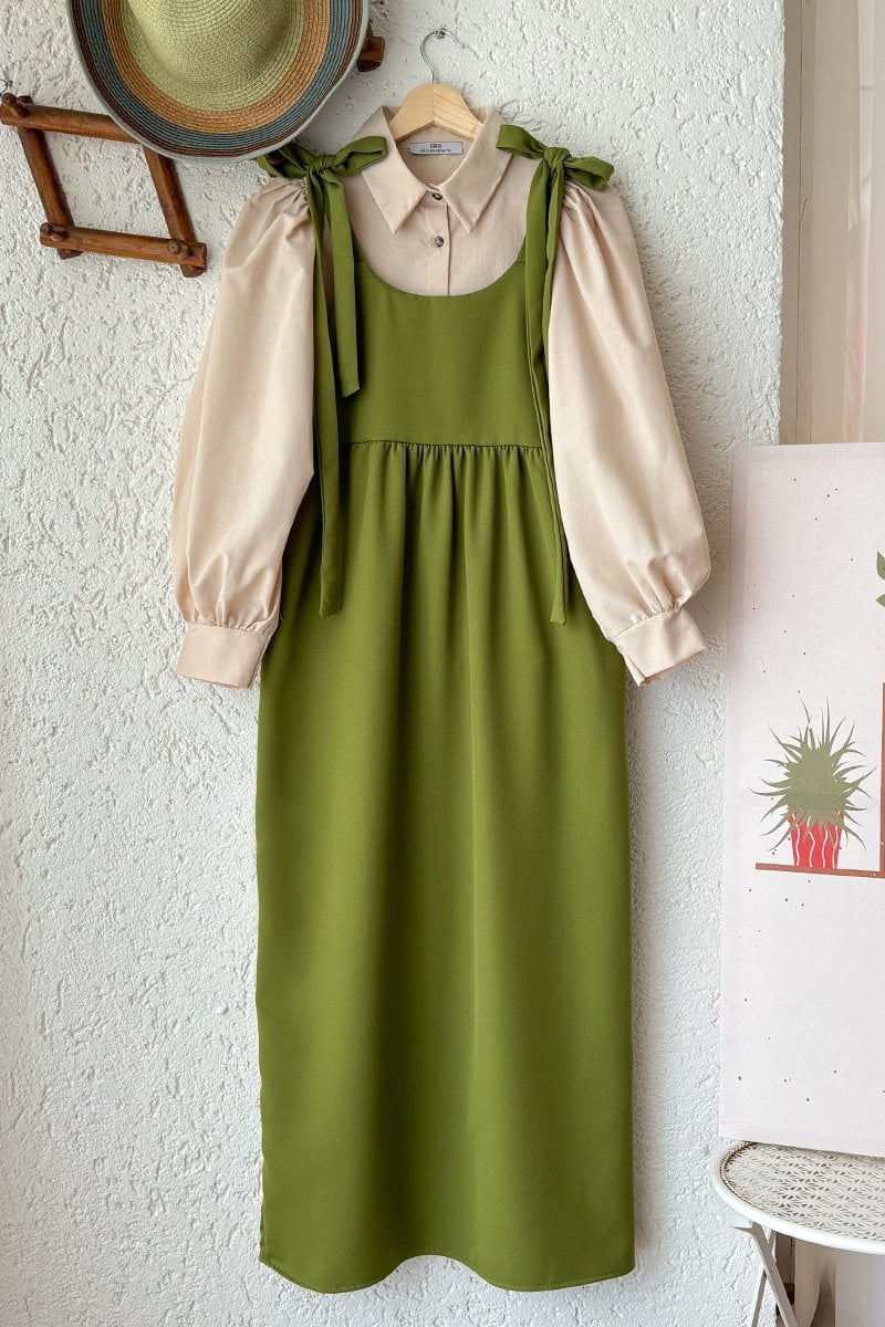 Yağ Yeşili Kolu Bağlamalı Jile