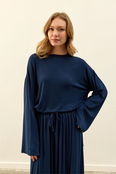 Lacivert Viskon Tunik