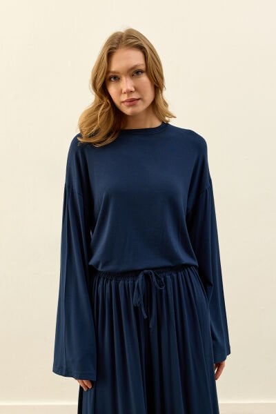 Lacivert Viskon Tunik