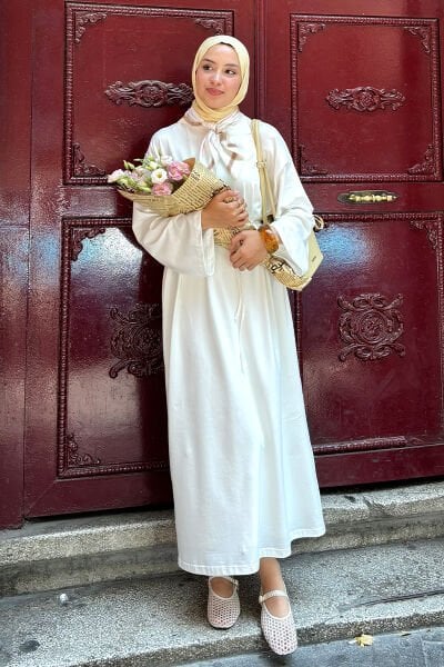 Ekru Süprem Basic Elbise