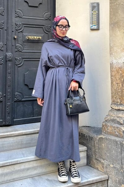 Antrasit Süprem Basic Elbise