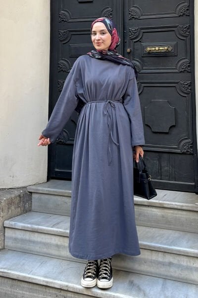 Antrasit Süprem Basic Elbise