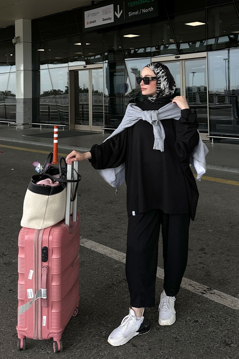 Siyah Oysho Şalvar Takım