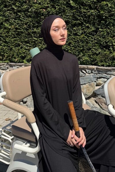 Siyah Viskon Athletic Bone