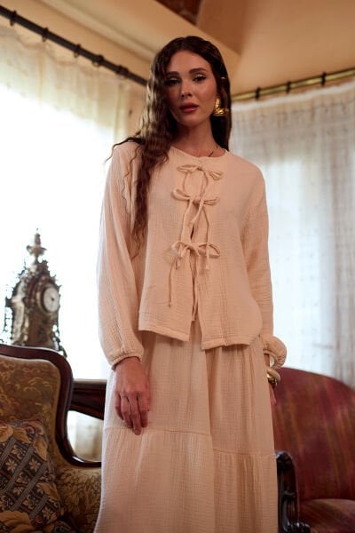 Krem Müslin Kat Etek