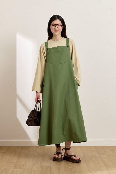 Haki Keten Etekli Salopet