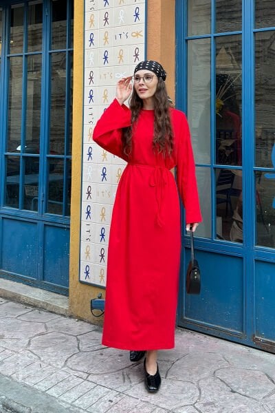 Kırmızı Süprem Basic Elbise