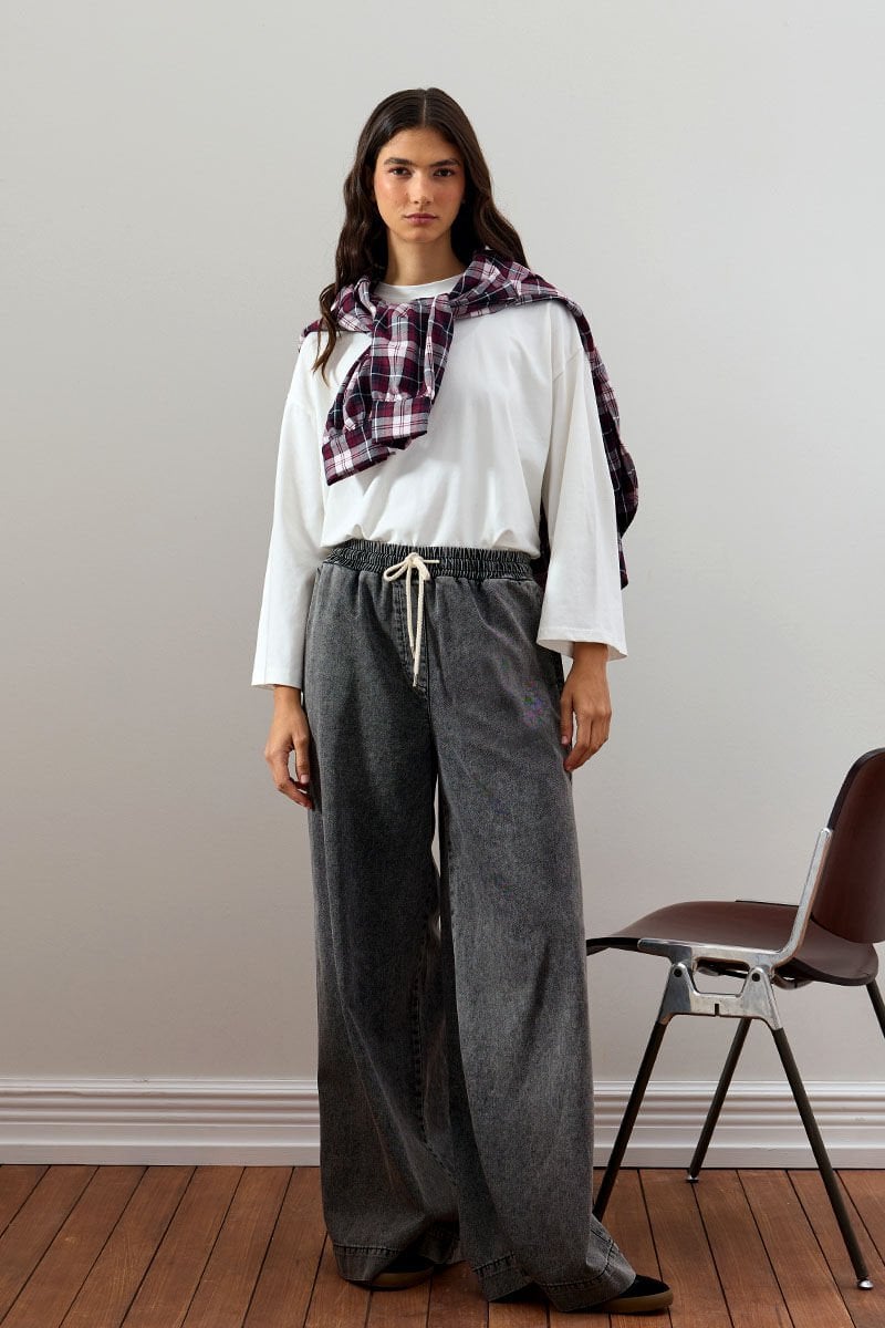 Antrasit Bol Paça Kot Pantolon