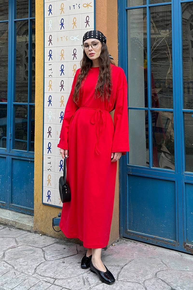 Kırmızı Süprem Basic Elbise