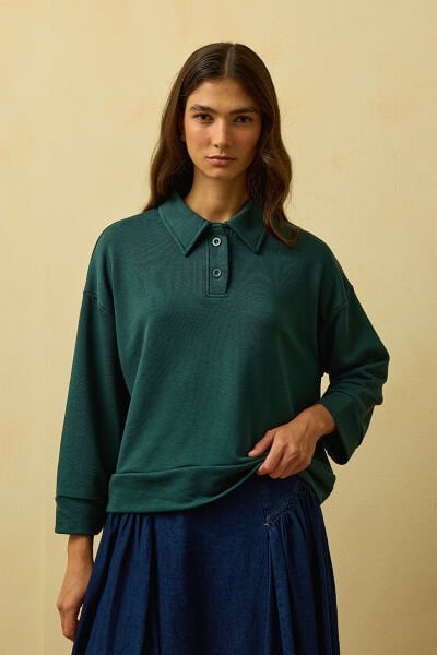 Zümrüt Polo Yaka Crop