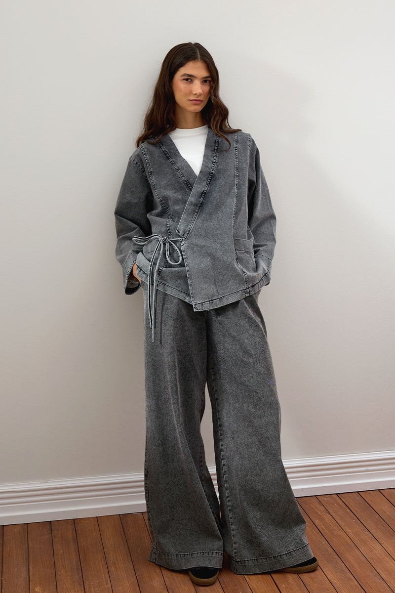 Antrasit Kruvaze Ceket