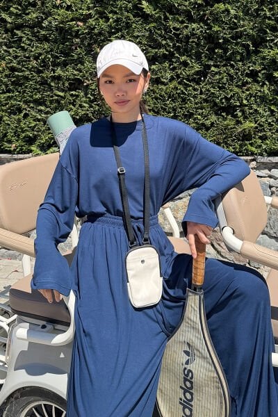 Lacivert Viskon Tunik