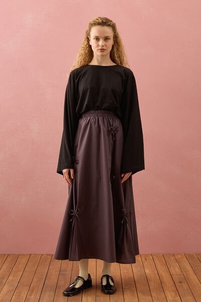 Antrasit Fiyonklu Etek