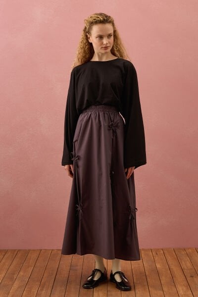 Antrasit Fiyonklu Etek