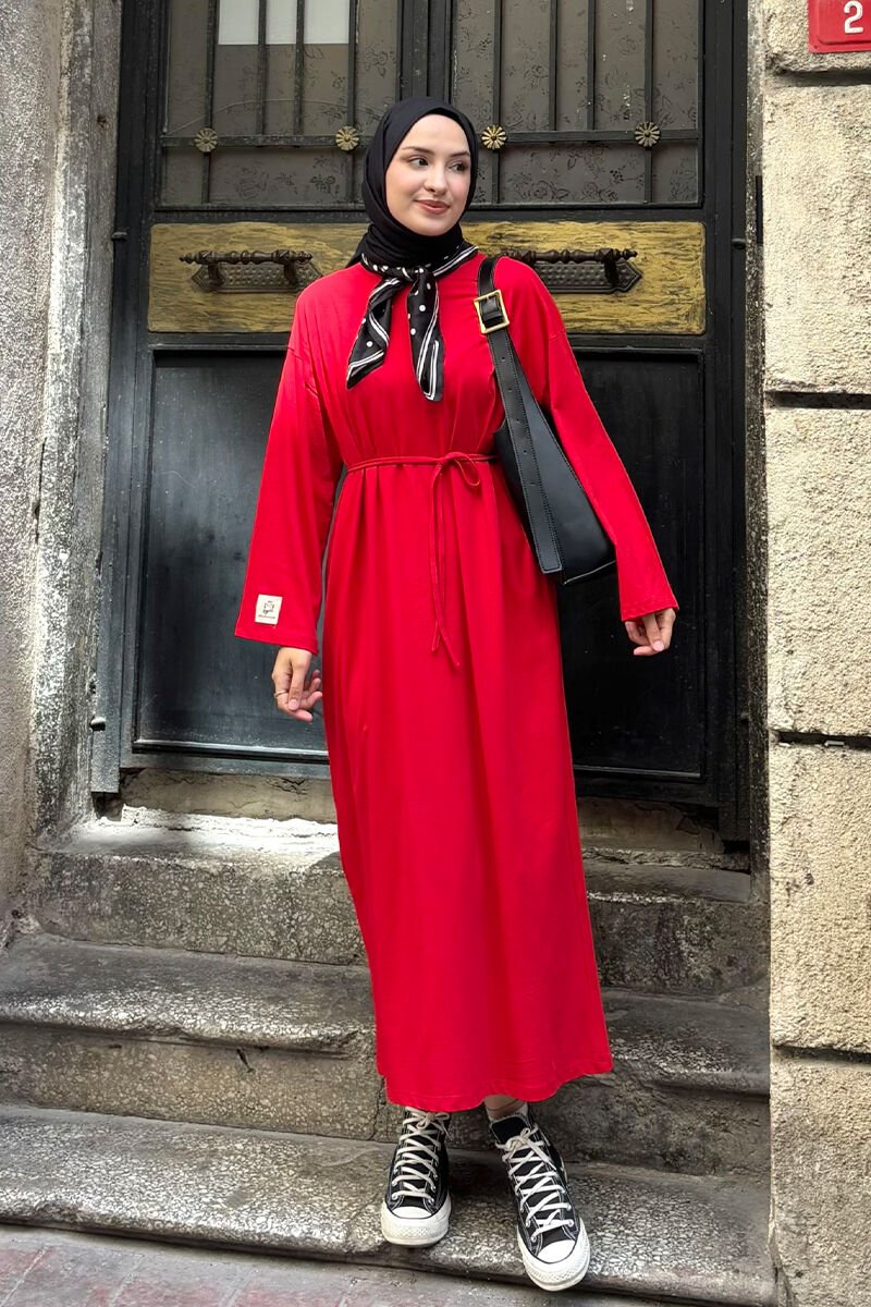Kırmızı Süprem Basic Elbise