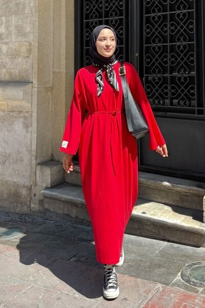 Kırmızı Süprem Basic Elbise