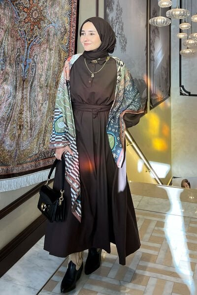 Acı Kahve Vintage Elbise - Bahar Ceylan