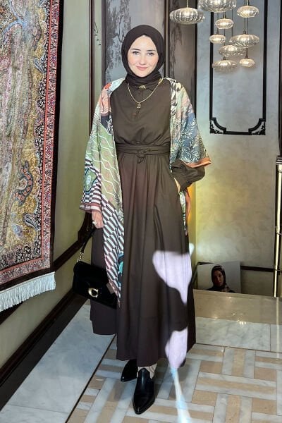Acı Kahve Vintage Elbise - Bahar Ceylan