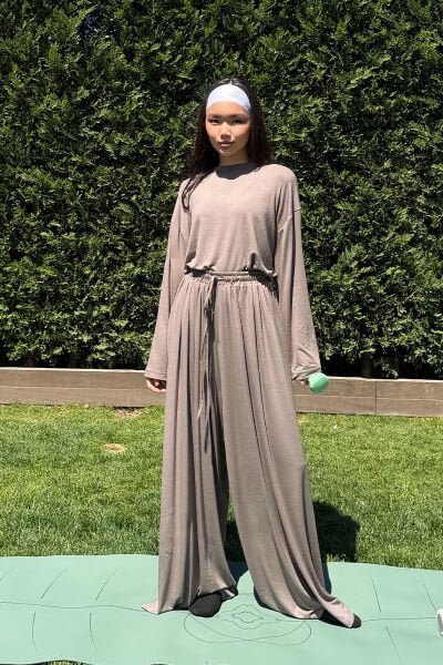 Vizon Viskon Dökümlü Pantolon