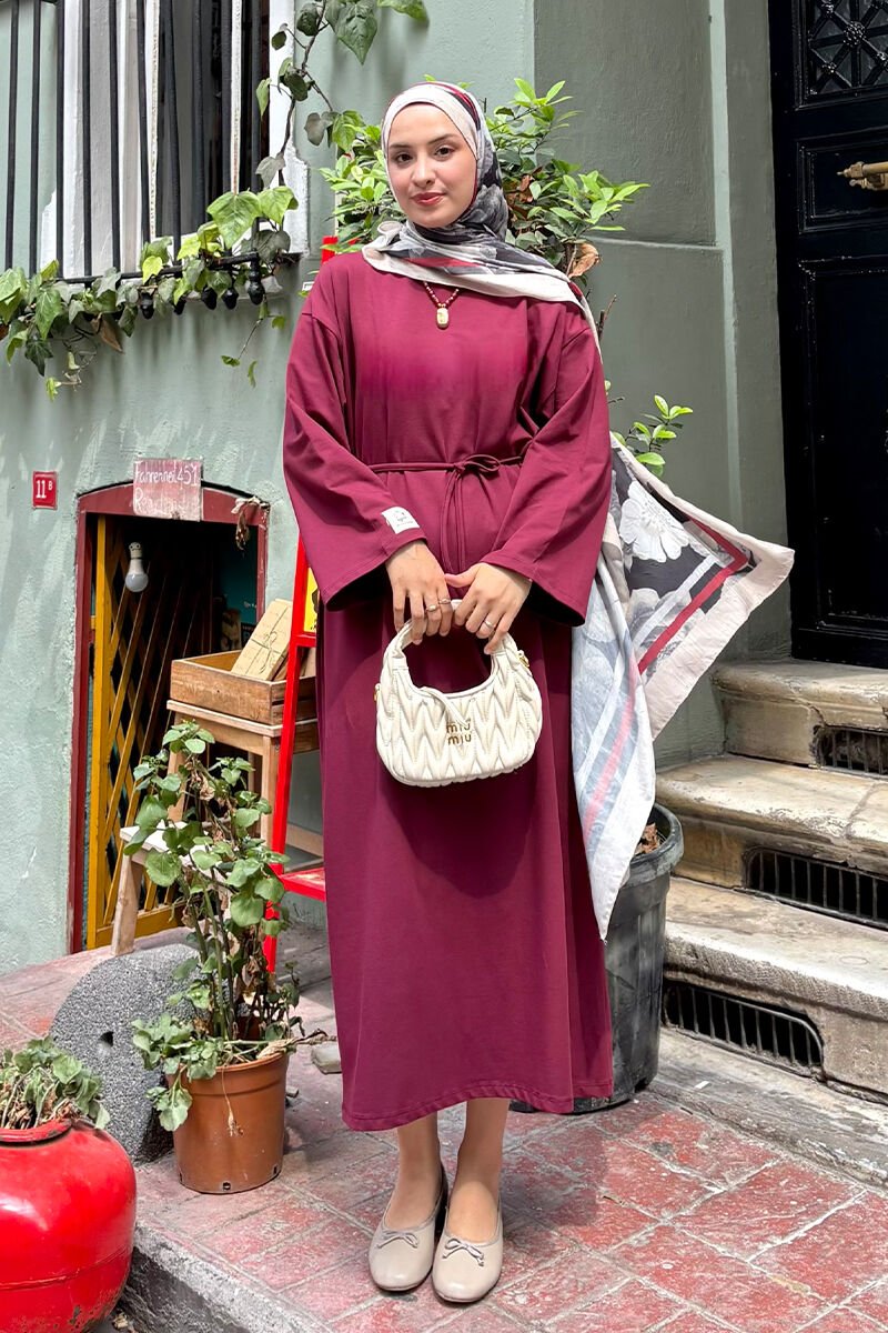 Bordo Süprem Basic Elbise