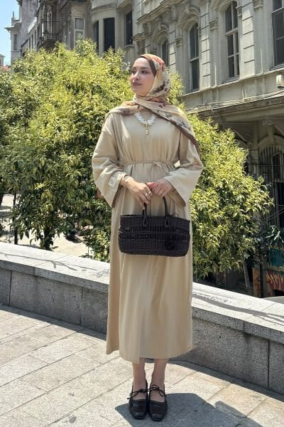 Bej Süprem Basic Elbise