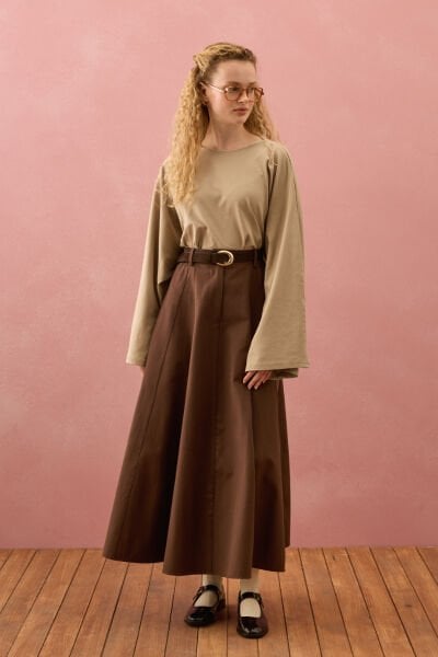 Acı Kahve Keten Kloş Etek