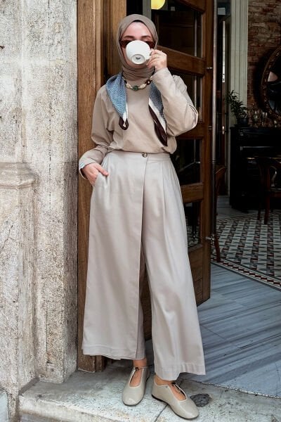 Vizon Poliviskon Etekli Pantolon